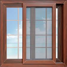 Aluminium sliding wooden color window surat